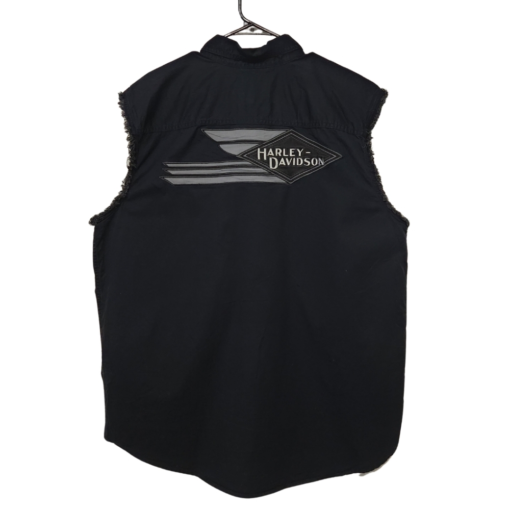 00's Harley Davidson Cotton Vest Black 2XL